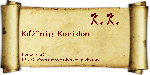 Kőnig Koridon névjegykártya
